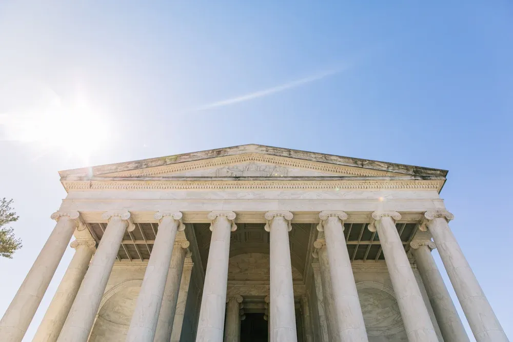 Sunlit columns at a Washington, DC hospitality venue
